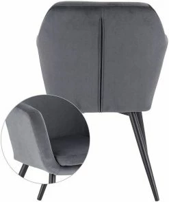 EUGAD Polsterstuhl (1 Stück), Küchenstuhl Samt Stuhl Sessel mit Armlehne, Metallbeine, für Esszimmer Wohnzimmer, Schwarz Dunkelgrau 54 EUGAD Polsterstuhl (1 Stück), Küchenstuhl Samt Stuhl Sessel mit Armlehne, Metallbeine, für Esszimmer Wohnzimmer, Schwarz Dunkelgrau -EUGAD Verkäufe 00102904 be53 4649 a046 adba0d096e23