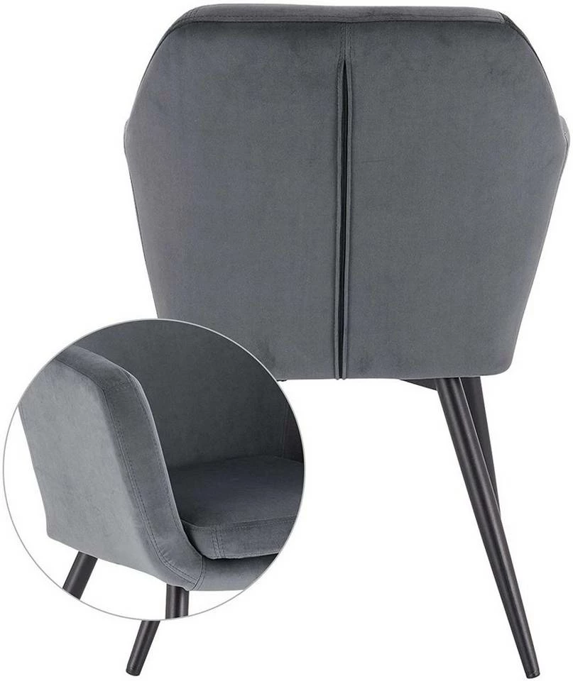 EUGAD Polsterstuhl (1 Stück), Küchenstuhl Samt Stuhl Sessel mit Armlehne, Metallbeine, für Esszimmer Wohnzimmer, Schwarz Dunkelgrau 25 EUGAD Polsterstuhl (1 Stück), Küchenstuhl Samt Stuhl Sessel mit Armlehne, Metallbeine, für Esszimmer Wohnzimmer, Schwarz Dunkelgrau – Bild 23