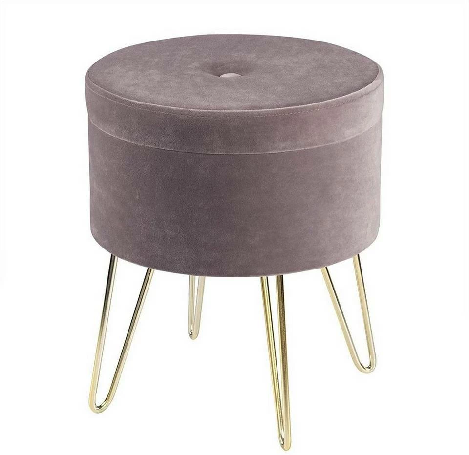 EUGAD Sitzhocker, Samthocker mit Stauraum, rund, mit stabilen goldenen Metallfüßen, Türkis Dunkelgrau, Dunkelgrün, Hellgrau, Rosa, Türkis 19 EUGAD Sitzhocker, Samthocker mit Stauraum, rund, mit stabilen goldenen Metallfüßen, Türkis Dunkelgrau, Dunkelgrün, Hellgrau, Rosa, Türkis – Bild 17