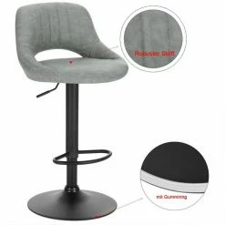 EUGAD Barhocker (2 St), 2er-Set 360° drehbar stufenlos höhenverstellbar mit Rückenlehne aus Kunstleder und Stahl Dunkelbraun Anthrazit, Grau -EUGAD Verkäufe 006c73b3 aaec 5a3e b2ae 86440ae43ef4