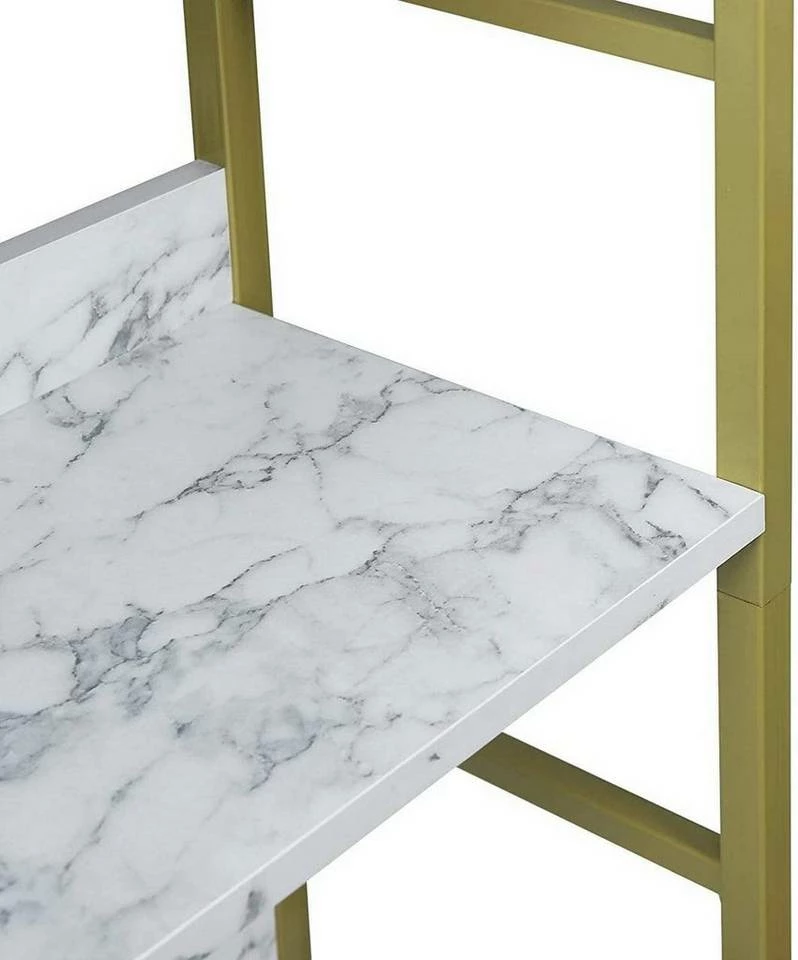 EUGAD Bücherregal, 1-tlg., Standregal, Küchenregal, 5 offenen Regalebenen, MDF, Metall, Schwarz Marmor Golden-Weißer Marmor, Vintage 21 EUGAD Bücherregal, 1-tlg., Standregal, Küchenregal, 5 offenen Regalebenen, MDF, Metall, Schwarz Marmor Golden-Weißer Marmor, Vintage – Bild 19