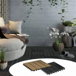 EUGAD WPC-Fliesen, 22 Stück WPC Terrassenfliesen 30x30cm Holzstruktur Coffee Anthrazit, Dunkelgrau, Hellgrau -EUGAD Verkäufe 0268432c 297f 5f7c b905 ac65eb27e27f