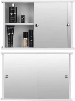 EUGAD Spiegelschrank Hängeschrank Badschrank mit Ablage aus Holz 56 x 36 x 14 cm weiß -EUGAD Verkäufe 026fe921 ec3c 577a ac94 db467a3b8843