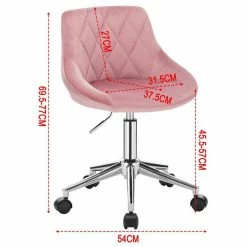 EUGAD Schreibtischstuhl (1 Stück), Bürohocker Rollhocker mit Rollen, Samt, höhenverstellbar, Rosa Dunkellgrau, Hellgrau -EUGAD Verkäufe 030cde60 4133 5324 8740 986370c3b199