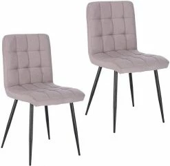 EUGAD Esszimmerstuhl (2 Stück), Küchenstuhl Polsterstuhl, mit Rückenlehne, Metallbeine, Sitzfläche aus Leinen, Dunkelgrau Dunkelgrau | Dunkelgrau, Hellgrau | Hellgrau -EUGAD Verkäufe 03603dfe 74ef 49d7 b270 95ed20686685