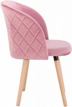 EUGAD Esszimmerstuhl, Esszimmerstuhl Küchenstuhl aus Samt Massivholz Rosa Cremeweiß -EUGAD Verkäufe 0486b7ba 1cb4 56b4 b521 b9ac5dc794c7