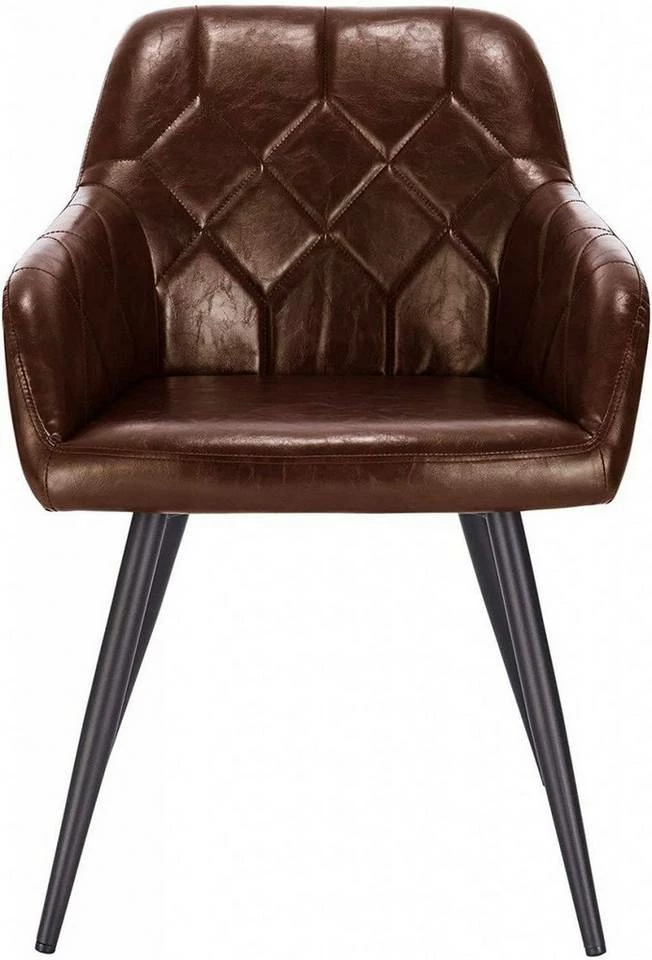 EUGAD Esszimmerstuhl, 2er-Set Esszimmerstuhl aus Kunstleder Metallbeine Dunkelbraun Schwarz 6 EUGAD Esszimmerstuhl, 2er-Set Esszimmerstuhl aus Kunstleder Metallbeine Dunkelbraun Schwarz – Bild 4