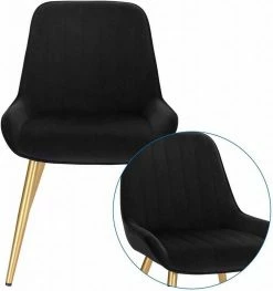 EUGAD Esszimmerstuhl, 4 Stücke Retro Küchenstuhl Sitzfläche aus Samt mit Metallbeine Dunkelgrün Bordeaux, Dunkelgrau, Dunkelgr&uuml;n, Hellgrau, Rosa, Schwarz -EUGAD Verkäufe 058cc9a2 7f45 5dea afd5 51e4efde8ee0