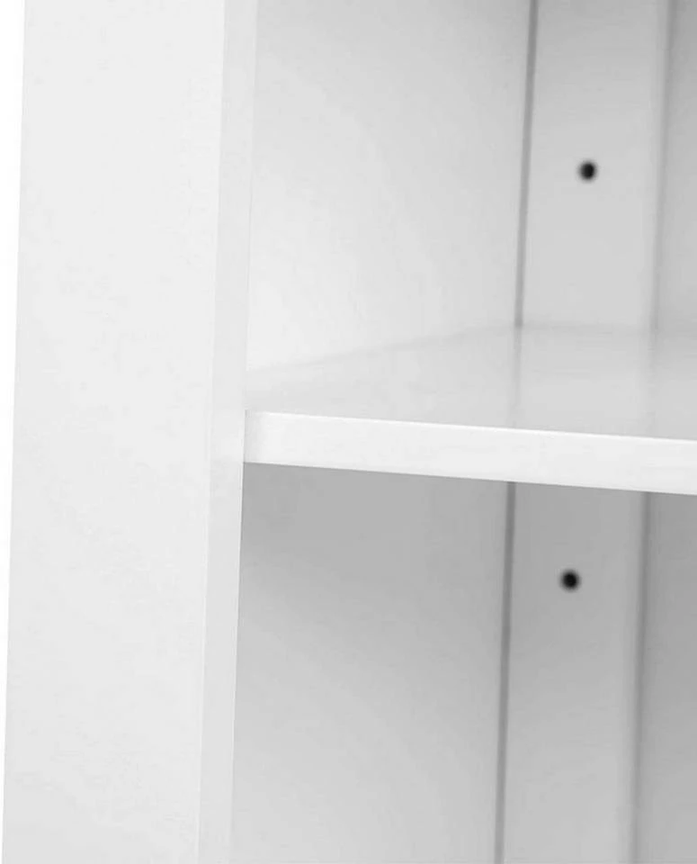 EUGAD Badkommode, Badschrank Beistellschrank, mit Doppeltür, 4 Fächern, MDF, Weiß 11 EUGAD Badkommode, Badschrank Beistellschrank, mit Doppeltür, 4 Fächern, MDF, Weiß – Bild 9