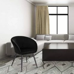 EUGAD Esszimmerstuhl, 2er-Set mit Armlehne, Retro Design, Samt, Metall Schwarz Dunkelgrau, Hellgrau -EUGAD Verkäufe 0625d31c d48a 5e72 951a f55e018f5486