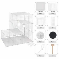 EUGAD Freigehege, Freigehege Kaninchen mit Stauraum Hasen Meerschweinchen Welpenauslauf Laufgitter mit Tür&Treppe DIY Schwarz 48 Platten (35x35cm/Platte) 110x 75 x 110 cm 18 EUGAD Freigehege, Freigehege Kaninchen mit Stauraum Hasen Meerschweinchen Welpenauslauf Laufgitter mit Tür&Treppe DIY Schwarz 48 Platten (35x35cm/Platte) 110x 75 x 110 cm -EUGAD Verkäufe 06bfa599 28c4 5c2d 9f62 8c0c6b7b574c