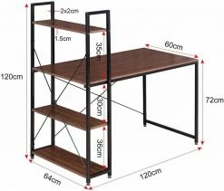 EUGAD Schreibtisch, Bürotisch mit Ablage Holz Stahl 120x64x120cm (BxTxH) Hell Eiche+schwarz Dunkel Buche-Schwarz, Hell Eiche-Schwarz, Hell Eiche-Wei&szlig; -EUGAD Verkäufe 070b6e86 a28d 5a9d af85 953b734f58ff