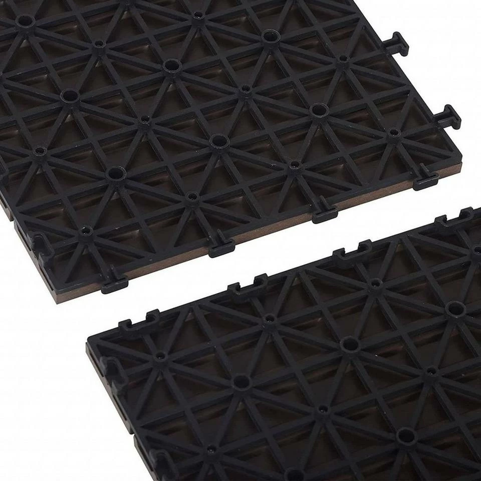 EUGAD WPC-Fliesen, 22 Stück WPC Terrassenfliesen in T-Form 30x30cm Dunkelgrau Anthrazit, Braun, Hellgrau 29 EUGAD WPC-Fliesen, 22 Stück WPC Terrassenfliesen in T-Form 30x30cm Dunkelgrau Anthrazit, Braun, Hellgrau – Bild 27