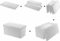 EUGAD Sitzhocker, Fußhocker Sitzbank mit Stauraum Deckel Abnehmbar Leinen Dunkelgrau Beige, Cremeweiß -EUGAD Verkäufe 0756f529 4e80 5ac4 a48d e7c08d8f42f3