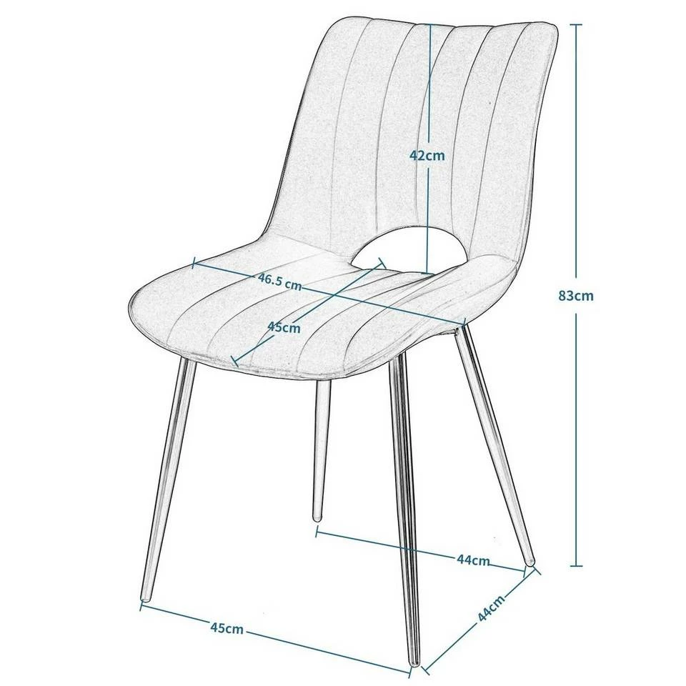 EUGAD Esszimmerstuhl (2 Stück), Küchenstuhl, Polsterstuhl, Wohnzimmerstuhl ohne Armlehne, Metallbeine, Samt, Dunkelgrau Hellgrau, Schwarz 22 EUGAD Esszimmerstuhl (2 Stück), Küchenstuhl, Polsterstuhl, Wohnzimmerstuhl ohne Armlehne, Metallbeine, Samt, Dunkelgrau Hellgrau, Schwarz – Bild 20