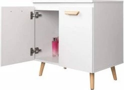 EUGAD Waschbeckenunterschrank Badschrank Unterschrank mit 2 Türe Weiß Grau, Schwarz, Weiß -EUGAD Verkäufe 08d5a1da 0588 56a6 9292 0db8fef81588