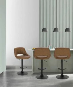 EUGAD Barhocker (2 St), 2er-Set 360° drehbar stufenlos höhenverstellbar mit Rückenlehne aus Kunstleder und Stahl Dunkelbraun Anthrazit, Grau -EUGAD Verkäufe 09c24f30 6f3d 5991 b95d 5eeba4bada29