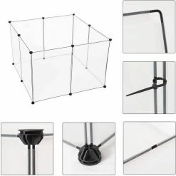 EUGAD Freigehege, Freigehege für Kaninchen Hasen Meerschweinchen Welpenauslauf DIY 8 Platten Transparent 102 x 102 x 70 cm -EUGAD Verkäufe 0a993bf0 6e9a 5da0 b728 845188dfede9