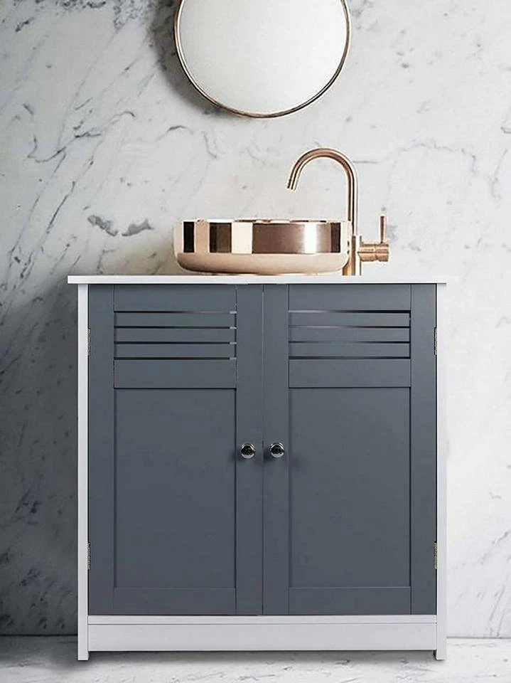 EUGAD Waschbeckenunterschrank Unterschrank Badezimmerschrank Waschtisch Badschrank mit 2 Türen 60x30x60cm aus MDF Weiß+Natur Weiß+Grau, Weiß+Natur 11 EUGAD Waschbeckenunterschrank Unterschrank Badezimmerschrank Waschtisch Badschrank mit 2 Türen 60x30x60cm aus MDF Weiß+Natur Weiß+Grau, Weiß+Natur – Bild 9