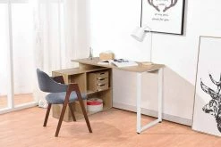 EUGAD Schreibtisch, mit Ablagen Holz 116x75x80cm Dunkelbuche Helleiche, Weiß -EUGAD Verkäufe 0b2eea60 ac3c 558c 8ed9 b665ca7cdbd1