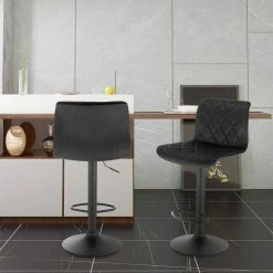 EUGAD Barhocker, 2er-Set Barstühle, Bezug in Samt Schwarz -EUGAD Verkäufe 0b2ef2aa 11c5 5aa2 a70f 25a04fa83d1e