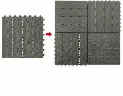 EUGAD WPC-Fliesen, WPC Fliesen Klickfliesen in Holzoptik 11 Stücke für 1m² Grau Anthrazit, Braun, Coffee, Hellgrau -EUGAD Verkäufe 0b6608a8 3556 5580 a0a3 f315c1b678b2