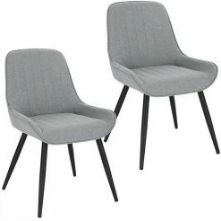 EUGAD Polsterstuhl (2 Stück), Esszimmerstühle aus Leinen mit stabilen Metallbeinen, mit Rückenlehne und gepolsterter Sitzfläche Dunkelgrau, Hellgrau 20 EUGAD Polsterstuhl (2 Stück), Esszimmerstühle aus Leinen mit stabilen Metallbeinen, mit Rückenlehne und gepolsterter Sitzfläche Dunkelgrau, Hellgrau -EUGAD Verkäufe 0c305658 ef75 5bda b5c8 88e18db3d0ac