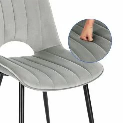 EUGAD Esszimmerstuhl (2 Stück), Küchenstuhl, Polsterstuhl, Wohnzimmerstuhl ohne Armlehne, Metallbeine, Samt, Dunkelgrau Hellgrau, Schwarz 42 EUGAD Esszimmerstuhl (2 Stück), Küchenstuhl, Polsterstuhl, Wohnzimmerstuhl ohne Armlehne, Metallbeine, Samt, Dunkelgrau Hellgrau, Schwarz -EUGAD Verkäufe 0dc10979 ddd6 4e35 8033 beceb205210b