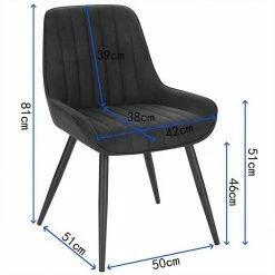 EUGAD Esszimmerstuhl, Polsterstuhl 2er-Set,Sitzfläche aus Stoffbezug Anthrazit, Dunkelbraun, Dunkelgrau -EUGAD Verkäufe 0eb743de 094e 5812 a5ab 26593d921e76