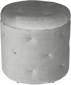 EUGAD Sitzhocker, Sitztruhe mit Stauraum, Sitz rund mit Deckel, Samt, ca.27L, Rosa Dunkelgrau, Hellgrau -EUGAD Verkäufe 0f0b186d 30b4 586f bfc2 74f0ba7c53e6