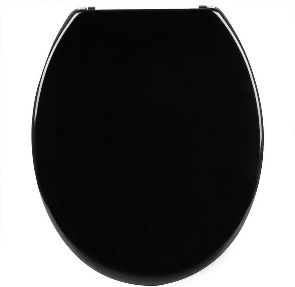 EUGAD WC-Sitz, Toilettendeckel mit Absenkautomatik Schwarz 4 EUGAD WC-Sitz, Toilettendeckel mit Absenkautomatik Schwarz – Bild 2