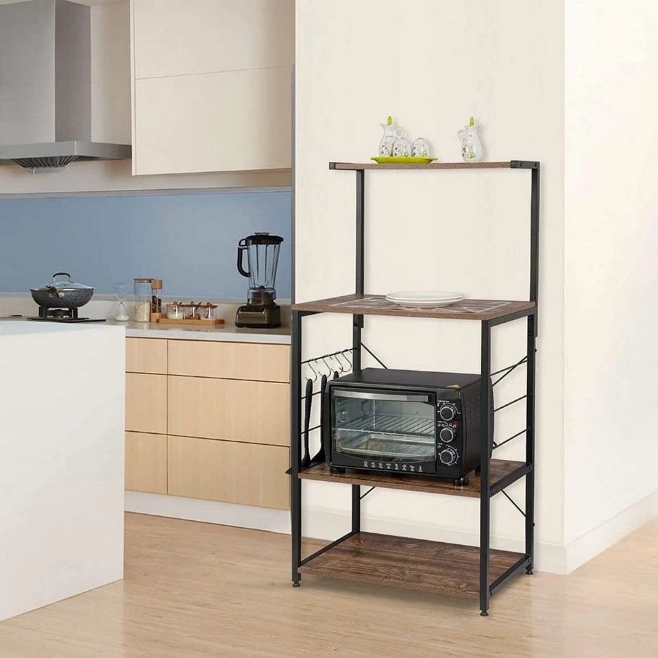 EUGAD Küchenregal, Standregal Bäckerregal mit 4 S-Haken, Industrie-Design, Vintage 3 EUGAD Küchenregal, Standregal Bäckerregal mit 4 S-Haken, Industrie-Design, Vintage – Bild 2