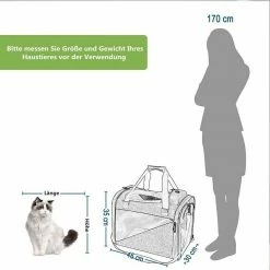 EUGAD Tiertransporttasche bis 8,00 kg, Katzentragetasche Hundetragetasche Schultertasche Haustiertasche Faltbare Transporttasche Reisetasche Traglast Oxford mit Schultergurt Grau 45x30x35cm -EUGAD Verkäufe 124ef87f 55bb 40ae a785 7e687ad2a208