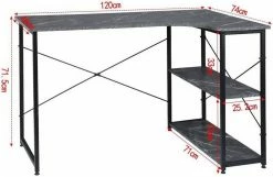 EUGAD Schreibtisch, mit Bücherregal 120x74x71,5 cm Schwarz Marmor Holz Vintage 20 EUGAD Schreibtisch, mit Bücherregal 120x74x71,5 cm Schwarz Marmor Holz Vintage -EUGAD Verkäufe 1284cf62 5f73 5178 a4ac 1f25aff39492