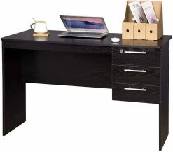 EUGAD Schreibtisch, Computertisch Bürotisch mit 3 Schubladen und Schloss Holz Schwarz -EUGAD Verkäufe 12d4643f b266 526b 9994 36ab2f37842c