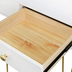 EUGAD Schminktisch, Kosmetiktisch mit 3 Schubladen, Frisiertisch aus MDF und Massivholz, 100x40x79cm, Weiß-Golden 16 EUGAD Schminktisch, Kosmetiktisch mit 3 Schubladen, Frisiertisch aus MDF und Massivholz, 100x40x79cm, Weiß-Golden -EUGAD Verkäufe 13c5424e 4af2 5ab7 8fca b951e80774e4