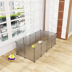 EUGAD Freigehege, Freigehege für Kaninchen Hasen Meerschweinchen Welpenauslauf DIY, 12 Platten 145 x 75 x 46 cm Grau, Schwarz, Transparent, Weiß -EUGAD Verkäufe 14ff2676 f96b 5e38 9441 7a10e17e19eb