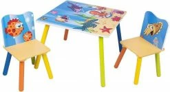 EUGAD Sitzgruppe, Kindersitzgruppe 1 Kindertisch und 2 Kinderstühle Set Kinderschreibtisch aus Wassertiere Serie Bunt -EUGAD Verkäufe 150b192d d07e 505a a8fb 7cb2aed39e75