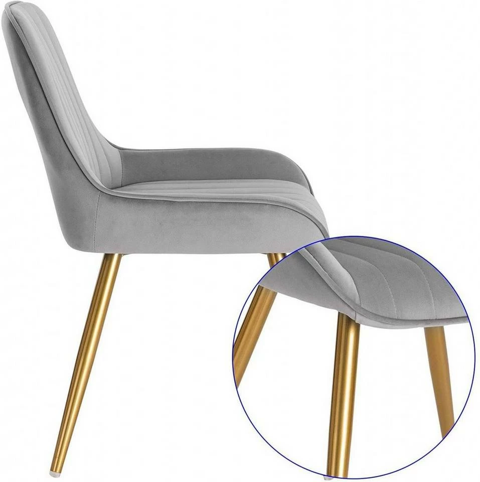 EUGAD Esszimmerstuhl (2 Stück), Küchenstuhl Wohnzimmerstuhl Sitzfläche aus Samt mit Metallbeine,Stuhl für Esszimmer Wohnzimmer Küche, Hellgrau Bordeaux, Dunkelgrau, Dunkelgrün, Rosa 8 EUGAD Esszimmerstuhl (2 Stück), Küchenstuhl Wohnzimmerstuhl Sitzfläche aus Samt mit Metallbeine,Stuhl für Esszimmer Wohnzimmer Küche, Hellgrau Bordeaux, Dunkelgrau, Dunkelgrün, Rosa – Bild 6