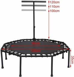 EUGAD Fitnesstrampolin, Fitness Trampolin Indoor Faltbar Ø 126cm mit höhenverstellbarem Haltegriff, leise Gummiseilfederung, belastbar bis 120 kg Grün, Schwarz -EUGAD Verkäufe 159d5347 e0dd 4e5e 9856 3da56b1486b6
