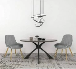 EUGAD Esszimmerstuhl (2 Stück), Küchenstuhl Wohnzimmerstuhl Sitzfläche aus Samt mit Metallbeine,Stuhl für Esszimmer Wohnzimmer Küche, Hellgrau Bordeaux, Dunkelgrau, Dunkelgrün, Rosa