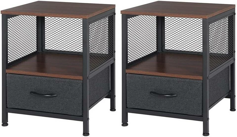 EUGAD Nachttisch (1-St), Nachtkommode mit Ablagen und Schubladen, Beistelltisch für Wohnzimmer, Nachtschrank für Schlafzimmer industrieller Stil, 40x52x36cm 9 EUGAD Nachttisch (1-St), Nachtkommode mit Ablagen und Schubladen, Beistelltisch für Wohnzimmer, Nachtschrank für Schlafzimmer industrieller Stil, 40x52x36cm – Bild 7