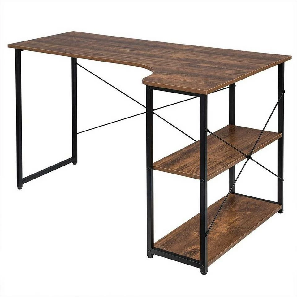 EUGAD Schreibtisch, mit Bücherregal 120x74x71,5 cm Schwarz Marmor Holz Vintage 18 EUGAD Schreibtisch, mit Bücherregal 120x74x71,5 cm Schwarz Marmor Holz Vintage – Bild 16