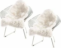 Teppich, EUGAD, 2er-Set Öko Lammfell echtes Longhair Fell XL (100-104)x65cm Weiß
