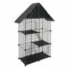 EUGAD Freigehege, Kleintierkäfig Katzenkäfig Schwarz 75x39x145cm -EUGAD Verkäufe 18542180 c51f 5f75 88d4 16c29326543c