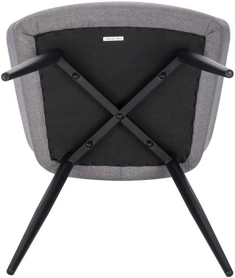 EUGAD Esszimmerstuhl (1 Stück), Wohnzimmerstuhl aus Leinen Polsterstuhl mit Armlehnen und Rückenlehne schwarze Gestell aus Metall Hellgrau Dunkelgrau 9 EUGAD Esszimmerstuhl (1 Stück), Wohnzimmerstuhl aus Leinen Polsterstuhl mit Armlehnen und Rückenlehne schwarze Gestell aus Metall Hellgrau Dunkelgrau – Bild 7