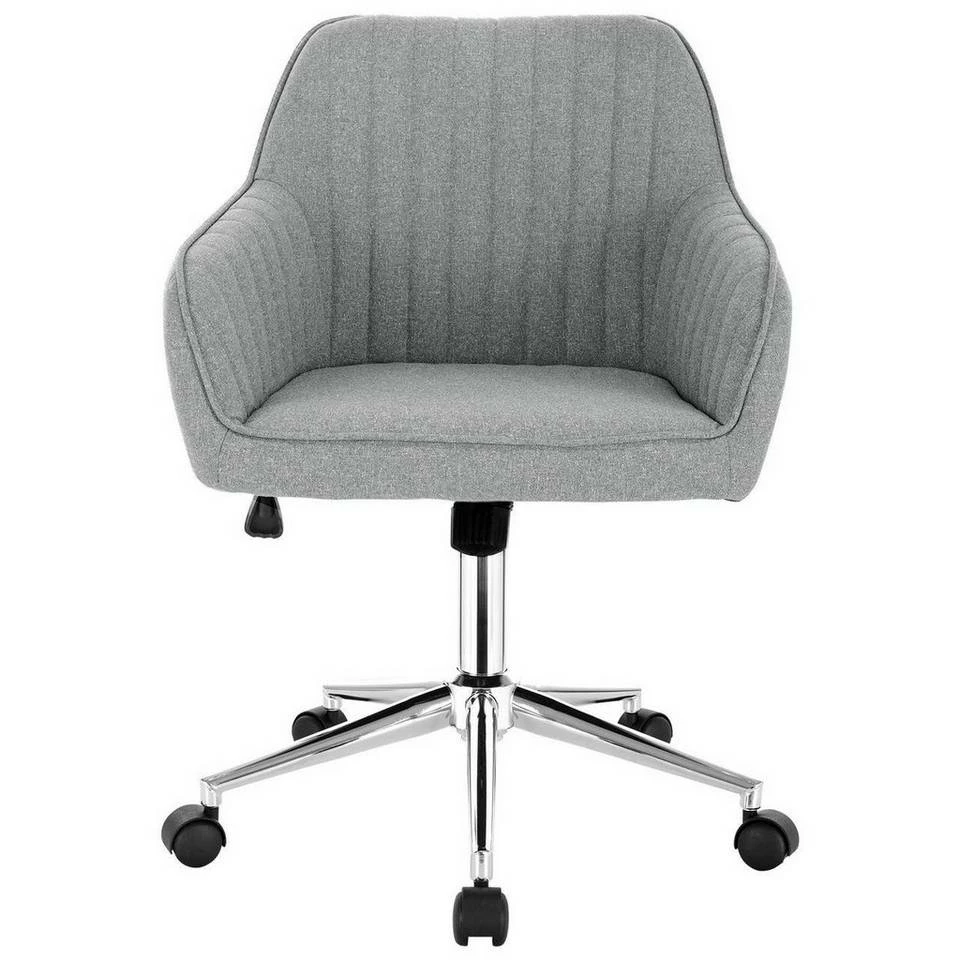 EUGAD Schreibtischstuhl, Bürostuhl Bürohocker Rollhocker aus Leinen Hellgrau Duneklgrau 4 EUGAD Schreibtischstuhl, Bürostuhl Bürohocker Rollhocker aus Leinen Hellgrau Duneklgrau – Bild 2