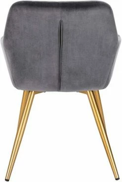 EUGAD Esszimmerstuhl (1 Stück), Wohnzimmerstuhl aus Samt Polsterstuhl mit Armlehnen und Rückenlehne, Gestell aus Metall mit goldenen Beine Dunkelgrau Schwarz -EUGAD Verkäufe 1a02c0f3 ce47 40bc b8a7 f7541990c9d7