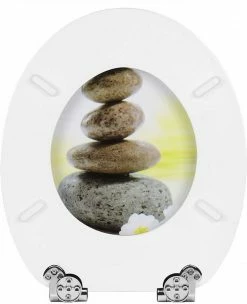 EUGAD WC-Sitz (1-St), Toilettensitz, WC Sitz mit Absenkautomatik, MDF, Holz, Softclose Scharnier Grüne Blätter, Holzfarbe, Lilie, Seestern, Seestern Am Strand, Seestern Sonnenuntergang, Stone, ‎Lila Blume und Stones -EUGAD Verkäufe 1ae55ece c248 4511 a71e 5f16fa954623