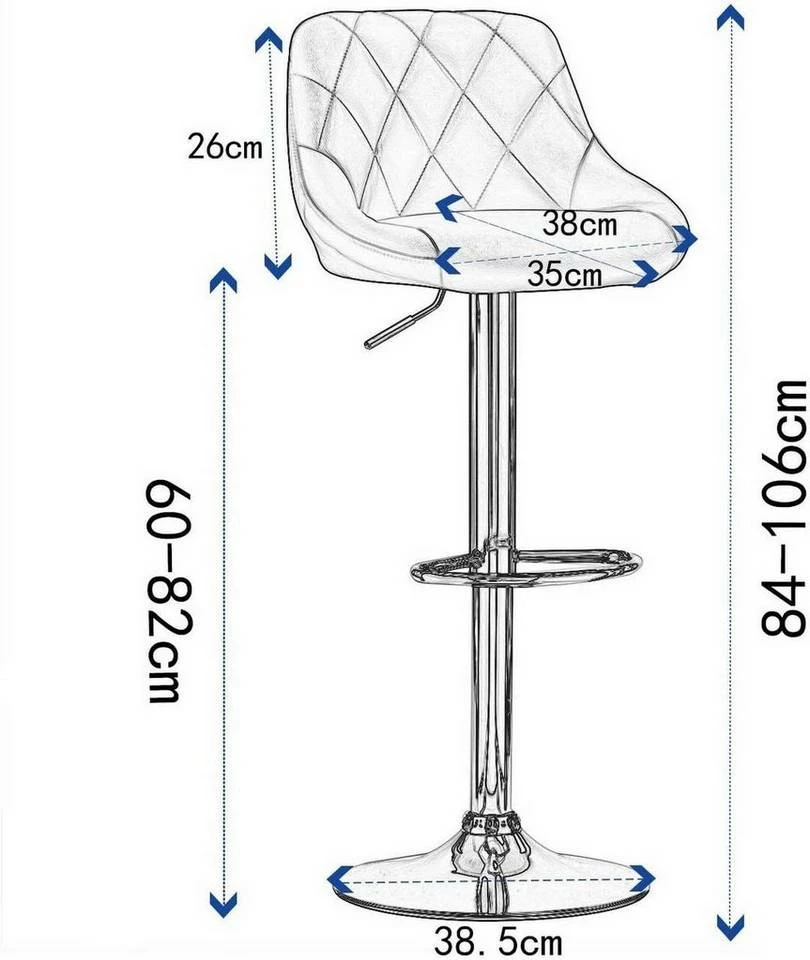 EUGAD Barhocker, 2er-Set Barstühle, höhenverstellbar, 360°drehbar Weiß Bordeaux, Cremeweiß, Grau, Khaki, Rot, Schwarz, Weiß 11 EUGAD Barhocker, 2er-Set Barstühle, höhenverstellbar, 360°drehbar Weiß Bordeaux, Cremeweiß, Grau, Khaki, Rot, Schwarz, Weiß – Bild 9